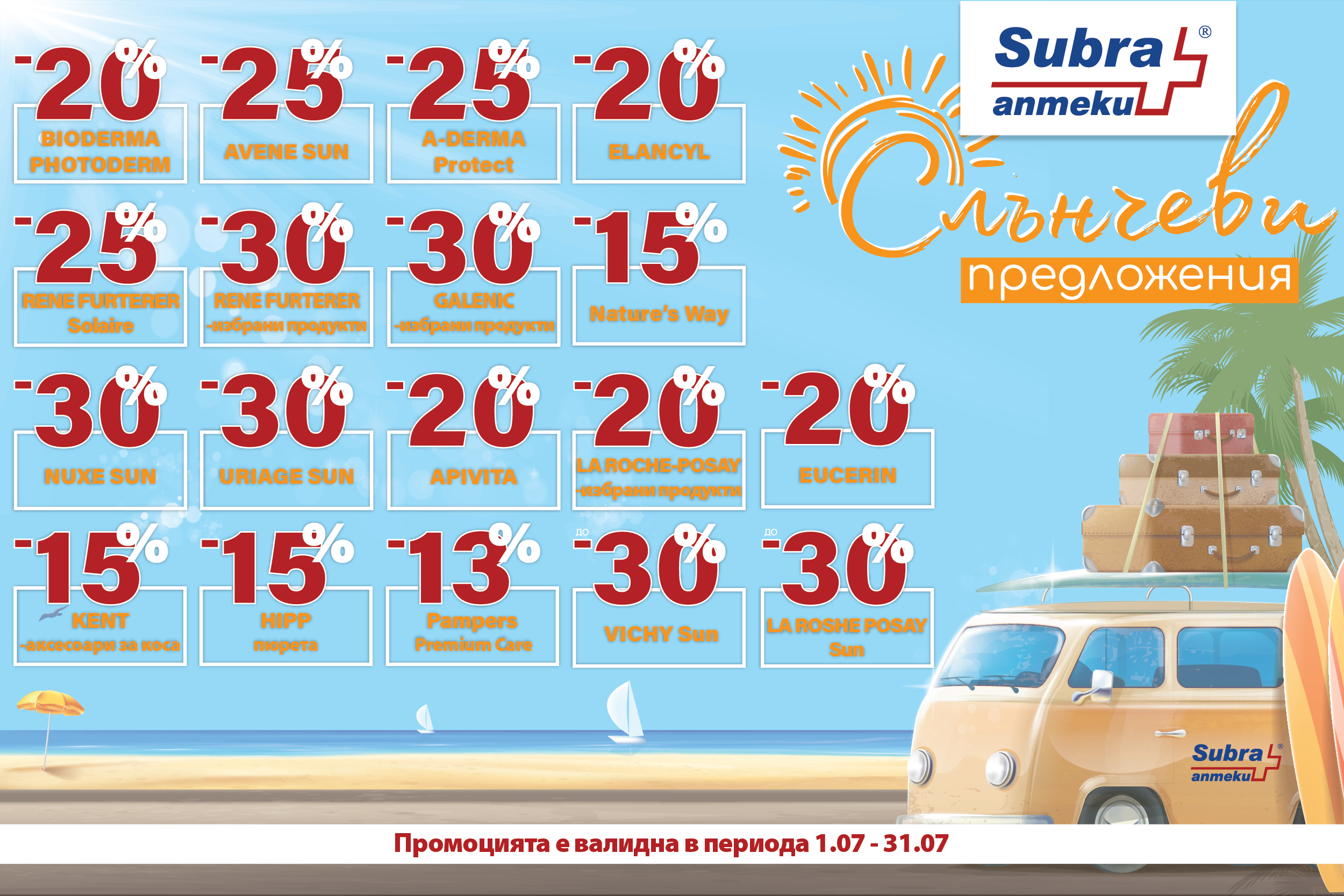 Промо брошура на аптека SUBRA за юли